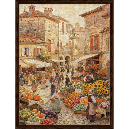 European Village Market Framed Canvas Wall Art | Gallery Style Decor