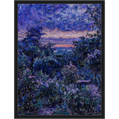 Midnight Twilight Garden Framed Canvas | Vintstep