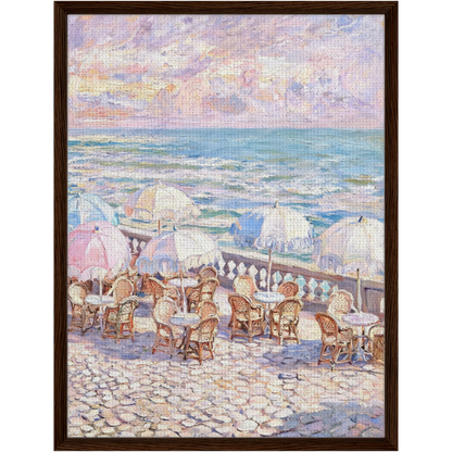 Framed Coastal Terrace Canvas | French Riviera Wall Art