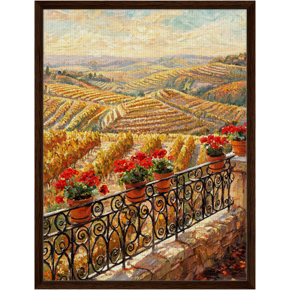 Vineyard Balcony Framed Canvas Wall Art | Gallery Style Decor