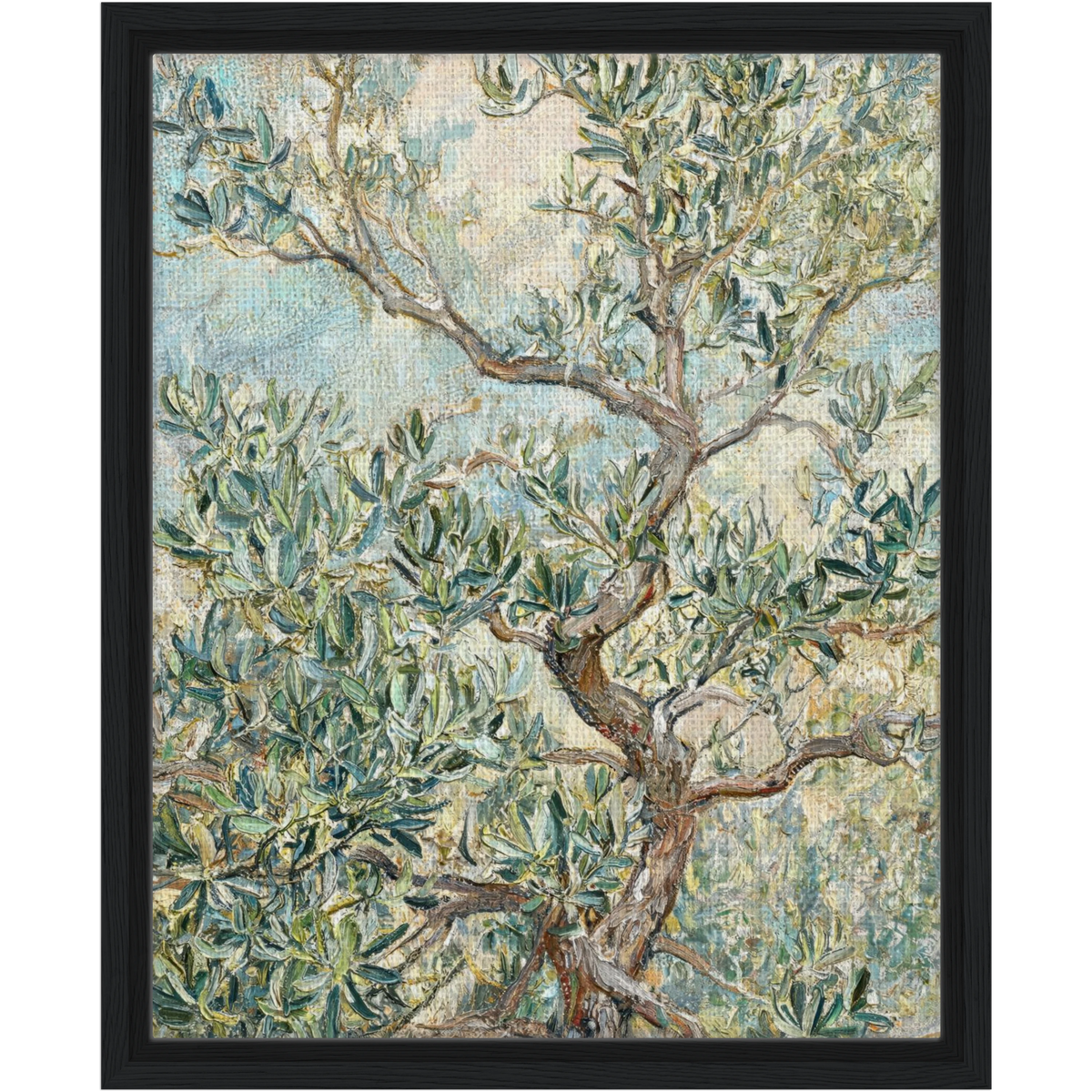 Impressionist Olive Tree Framed Canvas Wall Art
