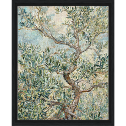 Impressionist Olive Tree Framed Canvas Wall Art
