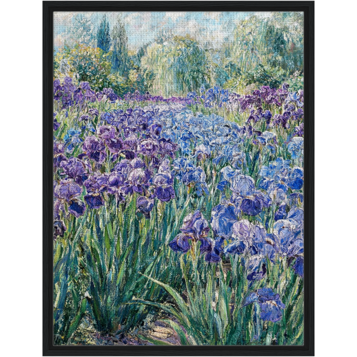 Vibrant Iris Garden Framed Canvas | Vintstep