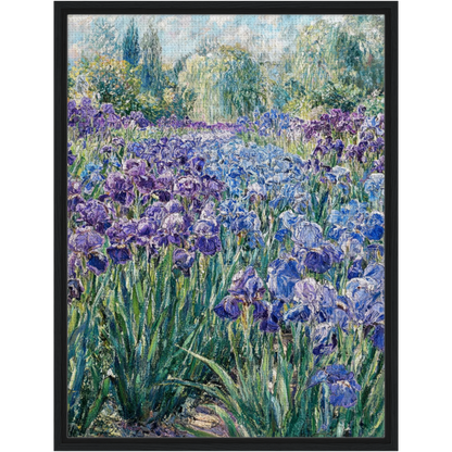Vibrant Iris Garden Framed Canvas | Vintstep