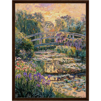 Japanese Bridge at Sunset Framed Canvas | Vintstep