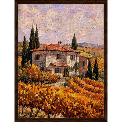 Tuscan Villa Vineyard Framed Canvas Wall Art | Gallery Style Decor