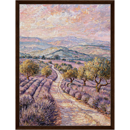 Provence Lavender Field Framed Canvas Wall Art | Gallery Style Decor