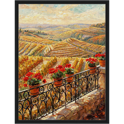 Vineyard Balcony Framed Canvas Wall Art | Gallery Style Decor