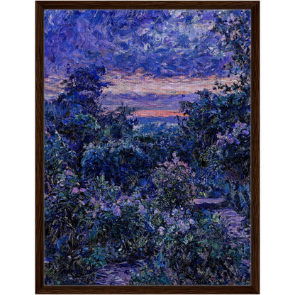 Midnight Twilight Garden Framed Canvas | Vintstep
