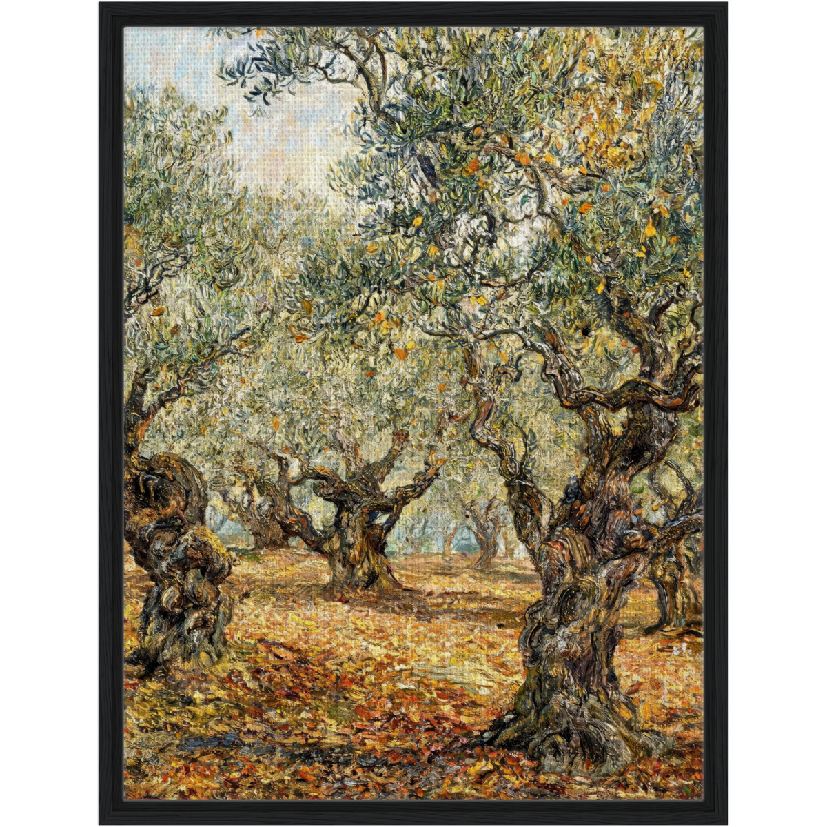Autumn Olive Grove Framed Canvas Wall Art | Gallery Style Decor