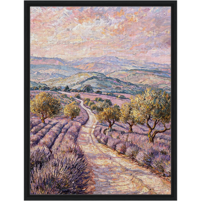 Provence Lavender Field Framed Canvas Wall Art | Gallery Style Decor