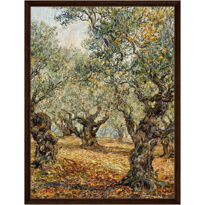 Autumn Olive Grove Framed Canvas Wall Art | Gallery Style Decor