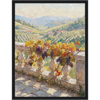 Vineyard Balcony View Framed Canvas Wall Art | Gallery Style Decor