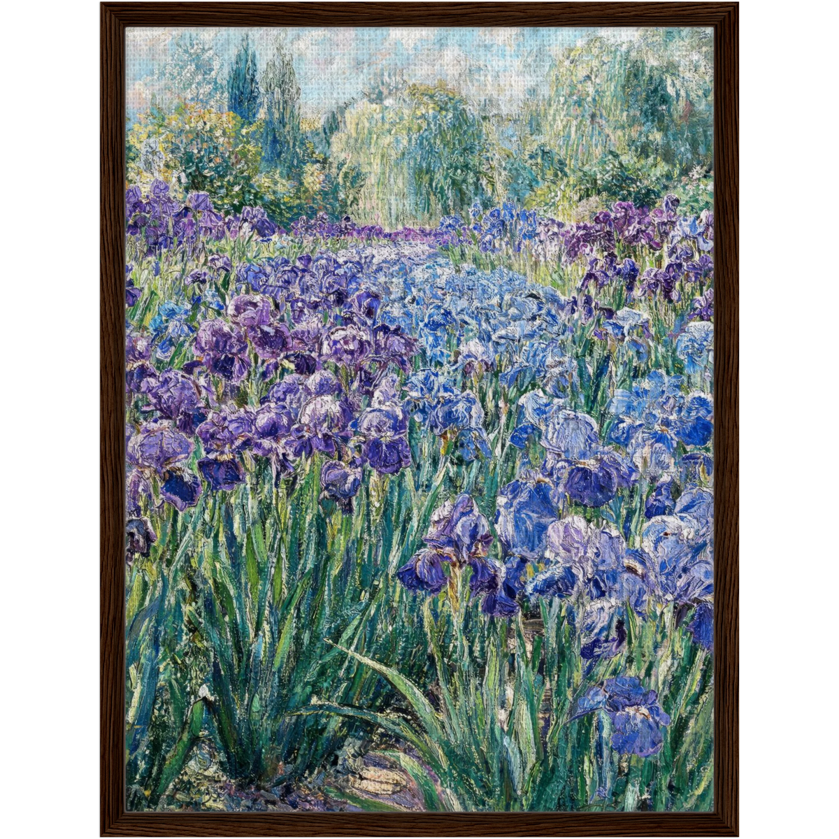 Vibrant Iris Garden Framed Canvas | Vintstep