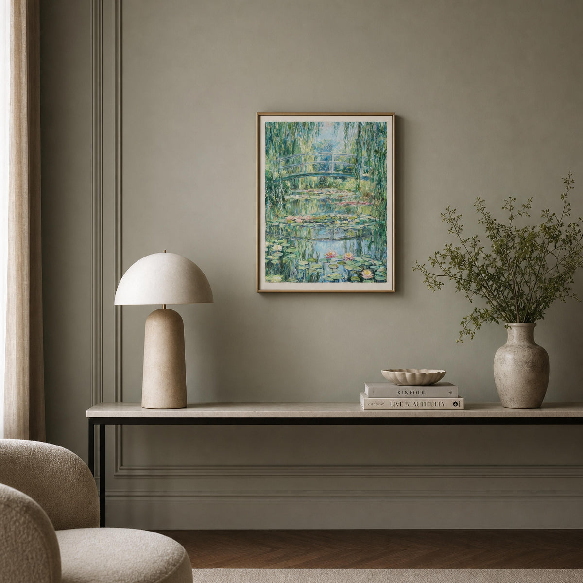 Giverny Reflections Fine Art Print | Vintage Impressionist Water Lilies Wall Art
