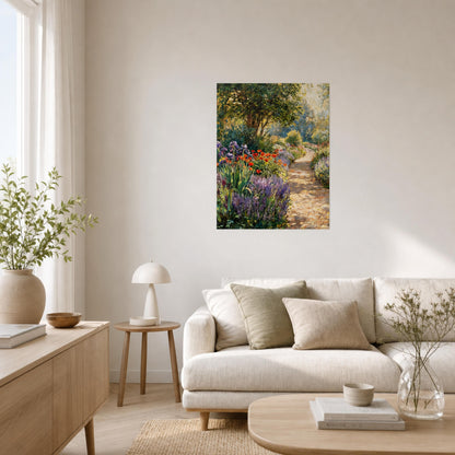 Sunlit Garden Path Impressionist Fine Art Print | Vintstep