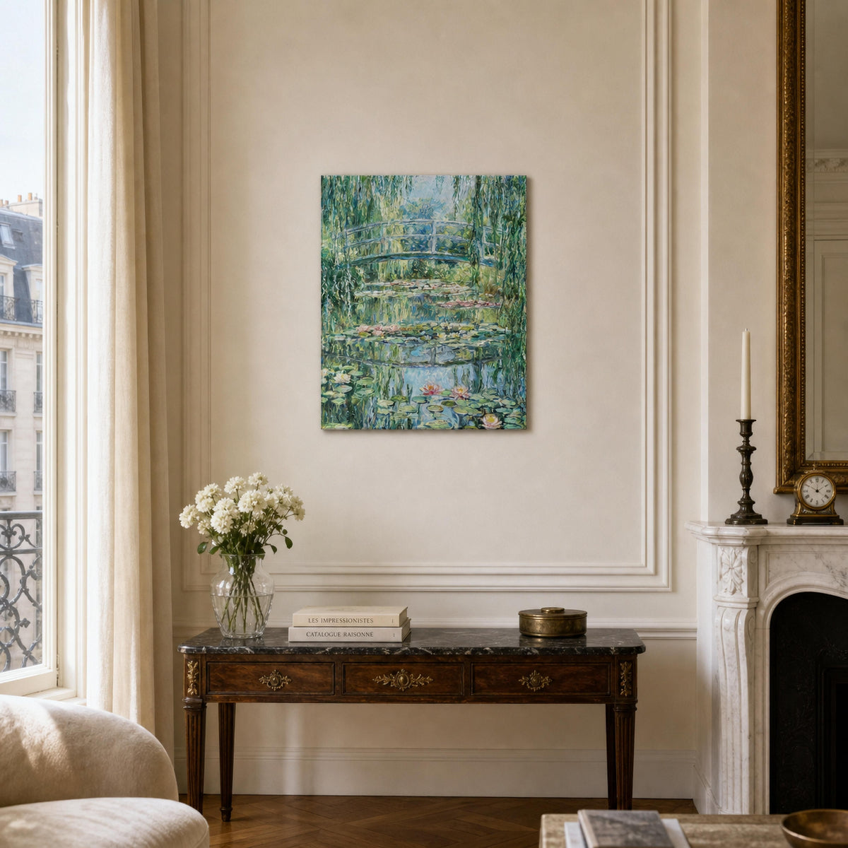 Giverny Reflections Canvas Print | Vintage Impressionist Water Lilies Wall Art