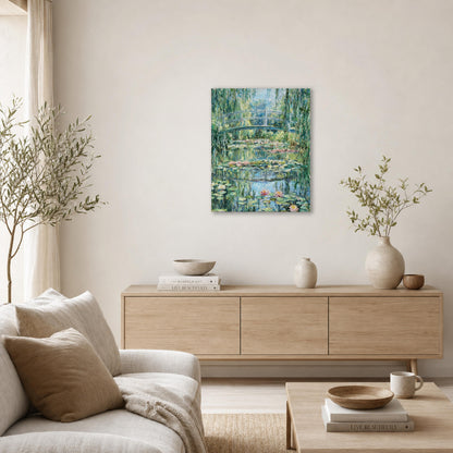 Giverny Reflections Canvas Print | Vintage Impressionist Water Lilies Wall Art