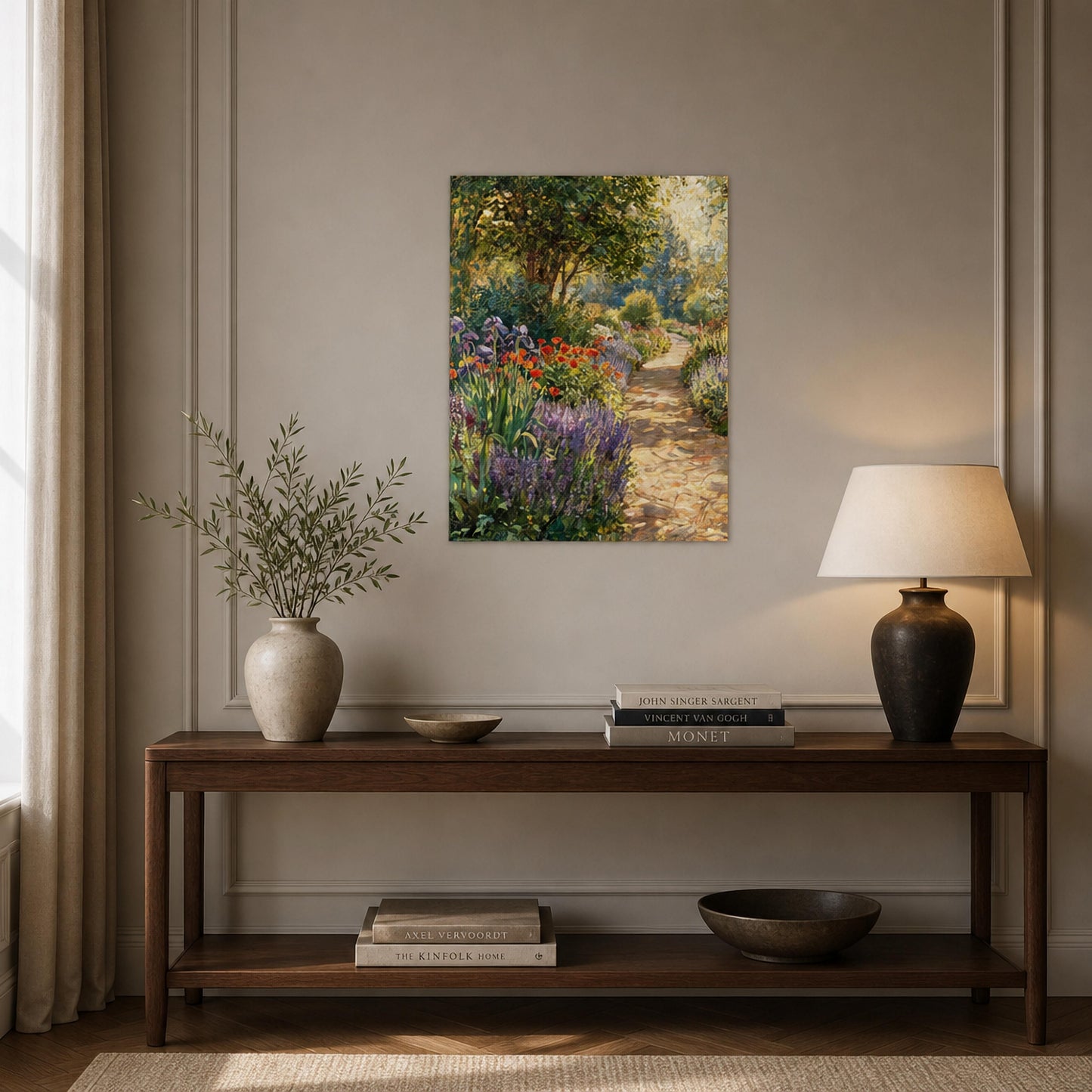 Sunlit Garden Path Impressionist Fine Art Print | Vintstep
