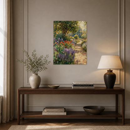 Sunlit Garden Path Impressionist Fine Art Print | Vintstep