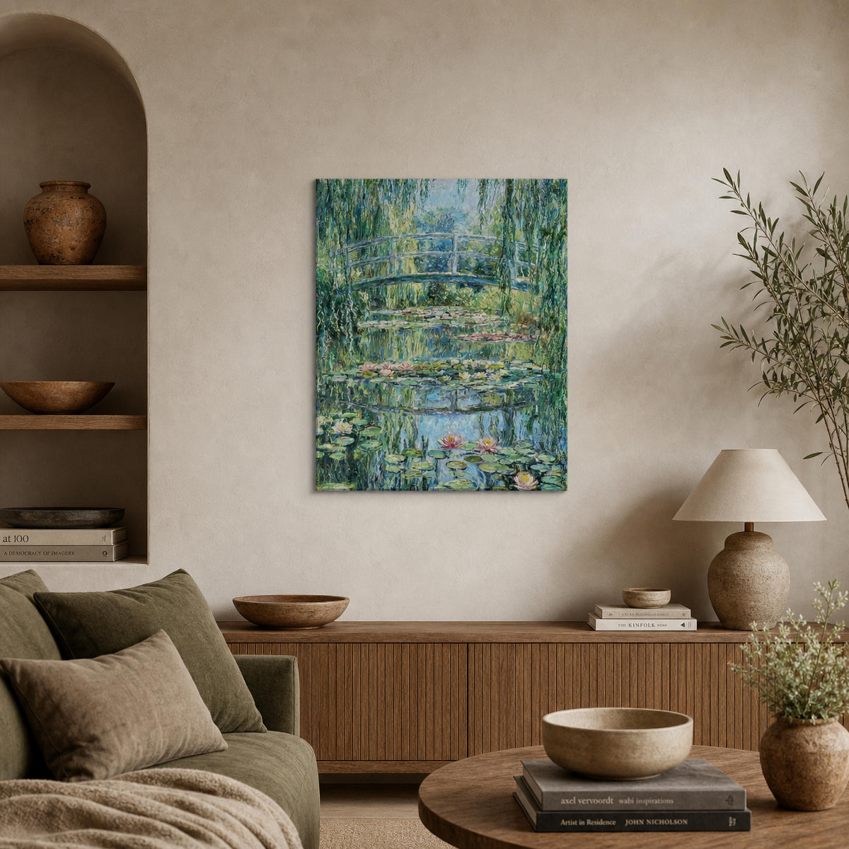 Giverny Reflections Canvas Print | Vintage Impressionist Water Lilies Wall Art
