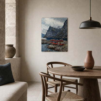 Vintage Nordic Fjord Canvas Print | Scandinavian Wilderness Wall Art