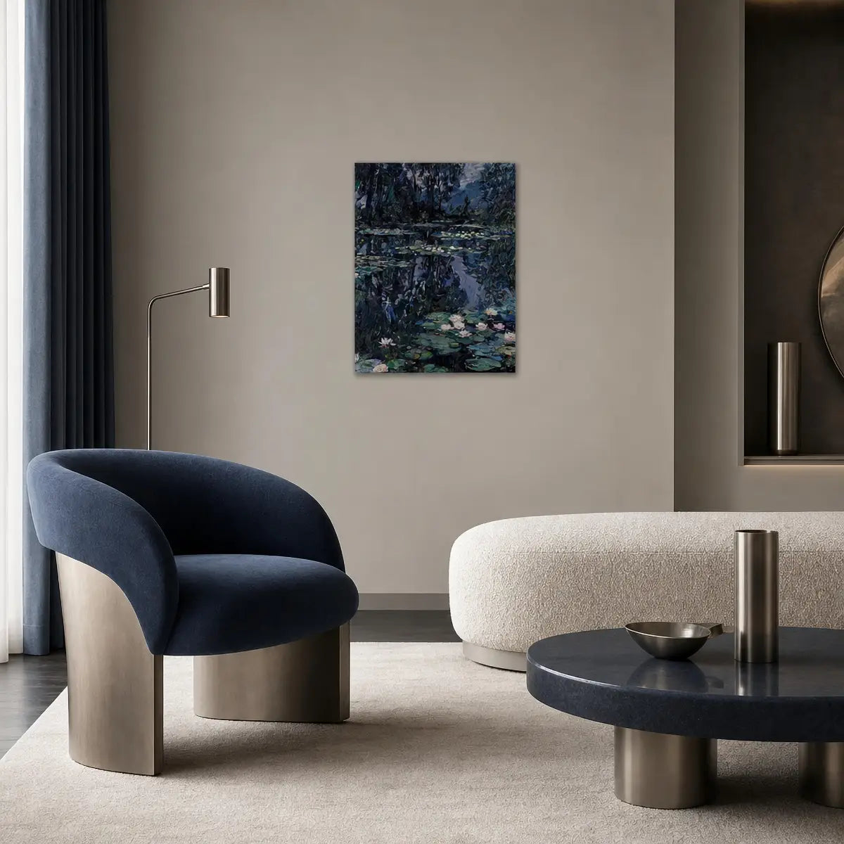 Midnight Water Lilies Canvas Print | Vintstep
