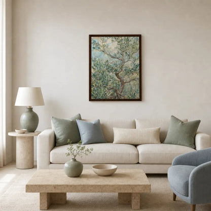 Impressionist Olive Tree Framed Canvas Wall Art
