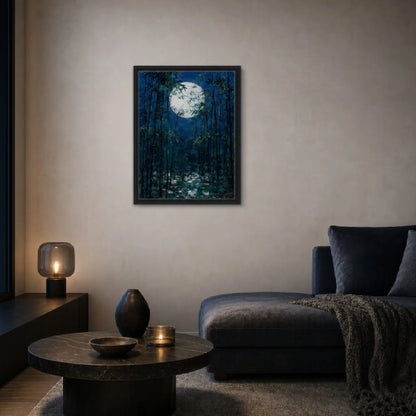 Moonlit Bamboo Forest Framed Canvas Wall Art