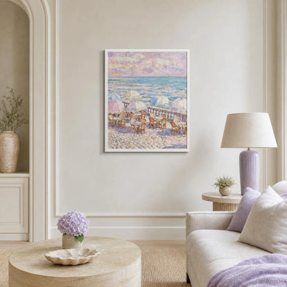 Framed Coastal Cafe Art | Mediterranean Summer Wall Decor