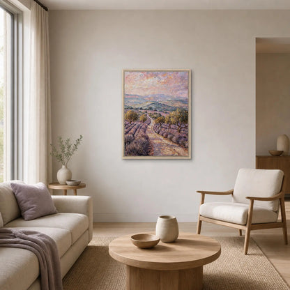 Provence Lavender Field Framed Canvas Wall Art | Gallery Style Decor