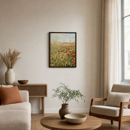 Golden Poppy Field Framed Canvas | Vintstep