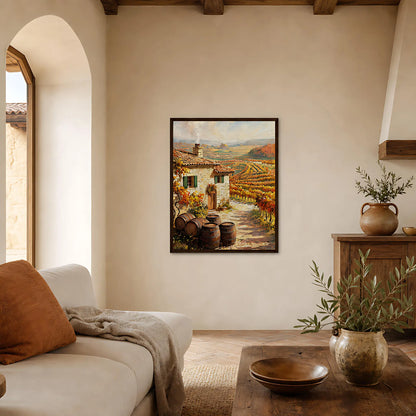 Provence Vineyard Cottage Framed Art Print | Ready to Hang Wall Decor