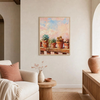 Framed Succulent Garden Art Print | Ready-to-Hang Botanical Wall Decor