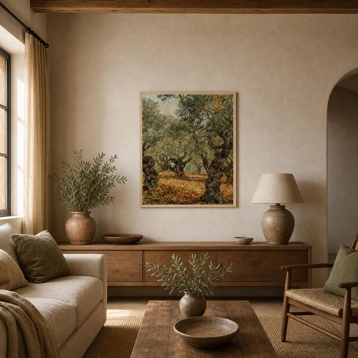 Autumn Olive Grove Framed Art Print | Ready to Hang Wall Decor