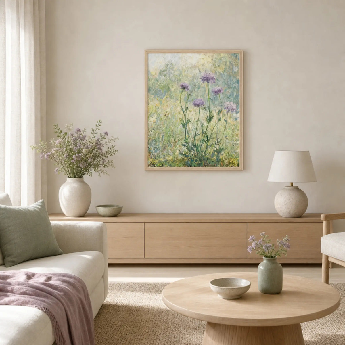 Impressionist Wildflower Meadow Framed Art Print