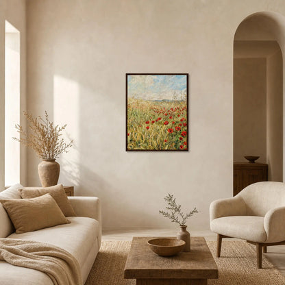 Golden Poppy Field Wooden Framed Poster | Vintstep