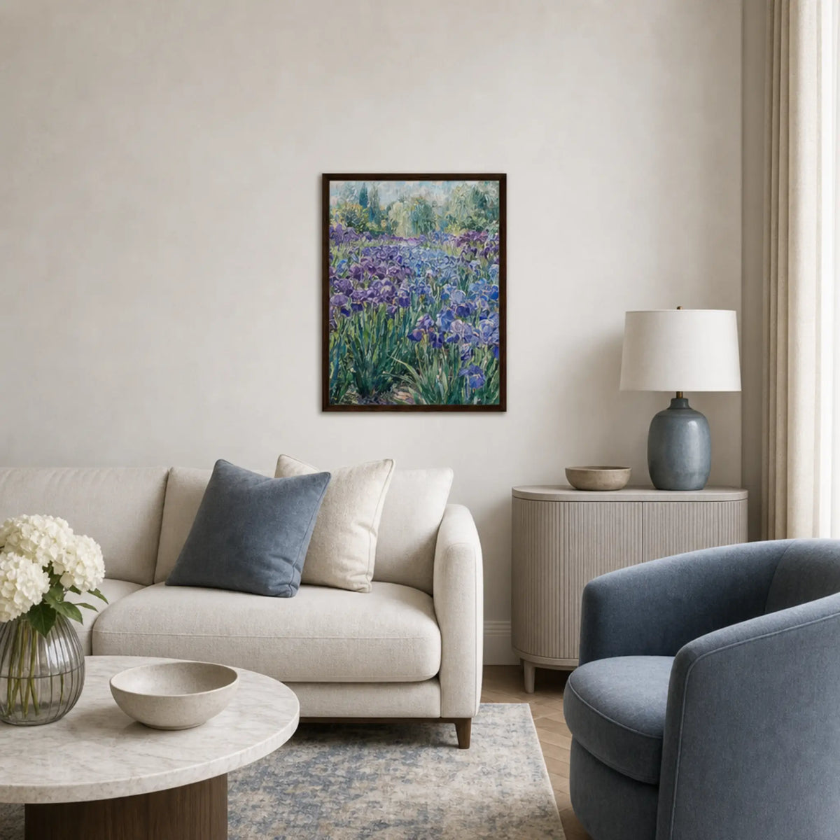 Monet's Iris Field Impressionist Garden Art Print
