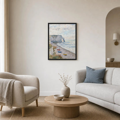 Framed Coastal Rock Arch Canvas | Seaside Wall Art Decor