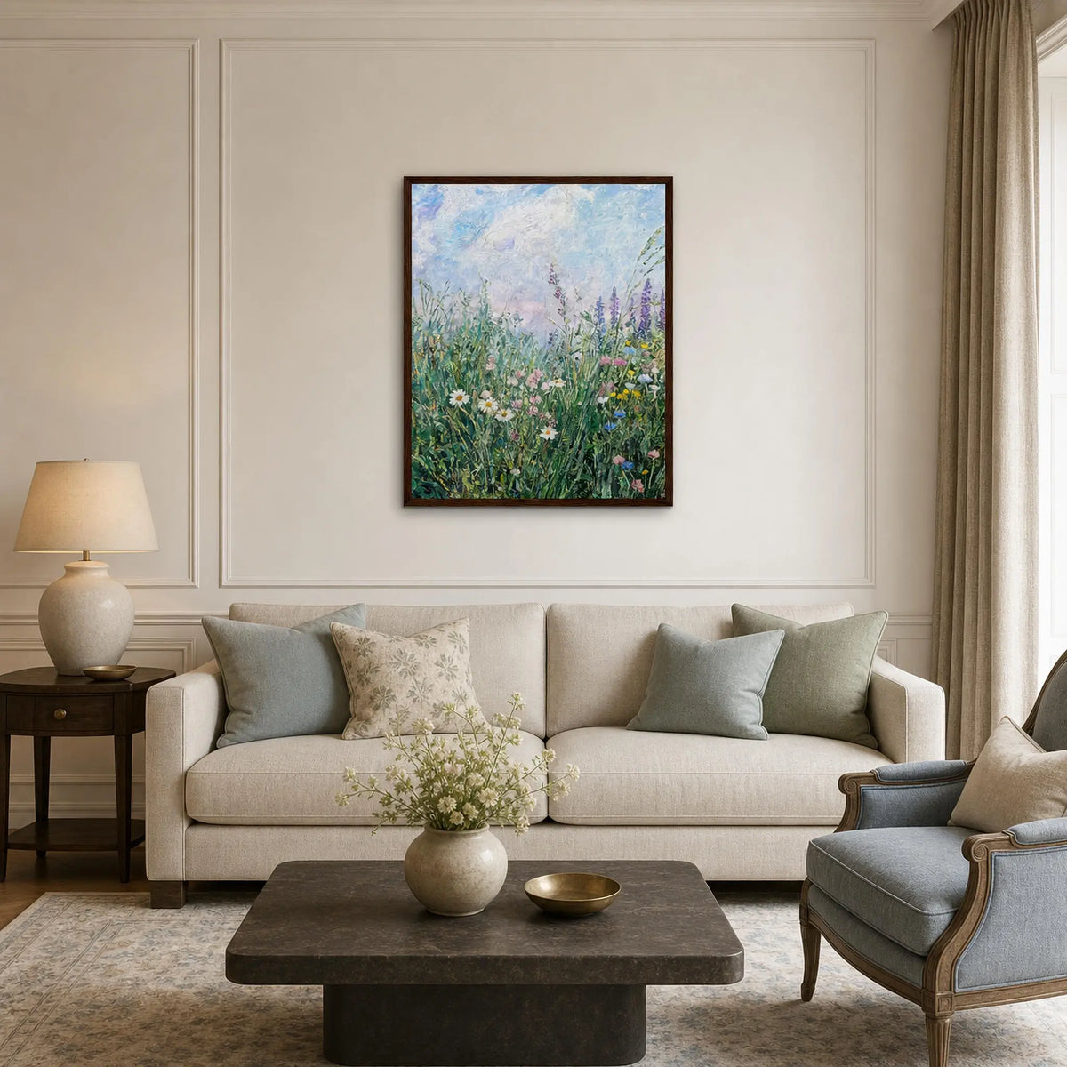 Framed Botanical Wildflower Art Print | Ready-to-Hang Meadow Wall Decor