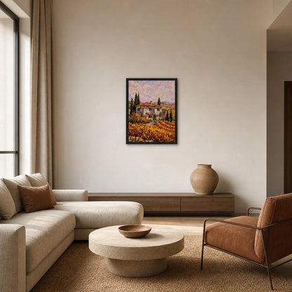 Tuscan Villa Vineyard Framed Canvas Wall Art | Gallery Style Decor