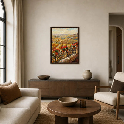 Vineyard Balcony Framed Canvas Wall Art | Gallery Style Decor