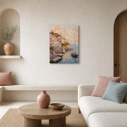 Seaside Horizon Canvas Print | Vintage Coastal Impressionist Wall Art