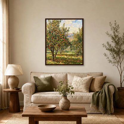Sunny Apple Orchard Framed Art Print | Ready to Hang Wall Decor