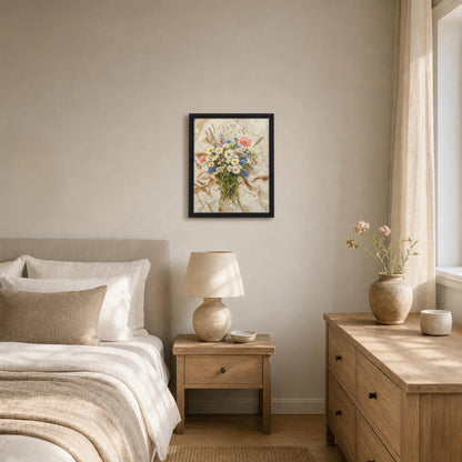 Impressionist Wildflower Bouquet Framed Canvas Wall Art