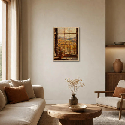 Window View Vineyard Framed Canvas Wall Art | Gallery Style Decor