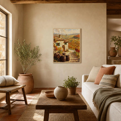 Provence Vineyard Cottage Framed Art Print | Ready to Hang Wall Decor