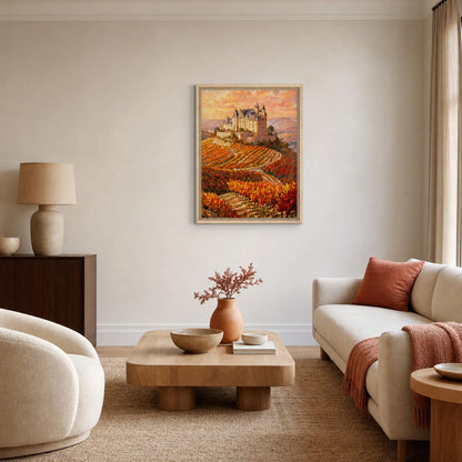 Hilltop Castle Vineyard Framed Canvas Wall Art | Gallery Style Decor