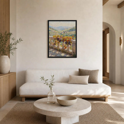 Vineyard Balcony View Framed Canvas Wall Art | Gallery Style Decor
