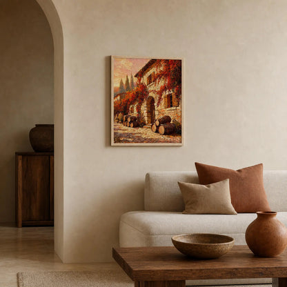 Autumn Stone Cottage Framed Art Print | Ready to Hang Wall Decor